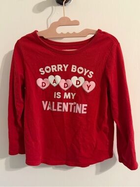 Kids Red "Daddy Is My Valentine" Long-Sleeve Tee